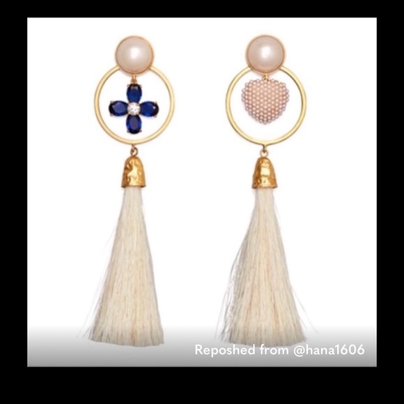 Tory Burch Jewelry - Tory Burch Sale Bundle of clover necklace & pearl Tassel Charm earrings set